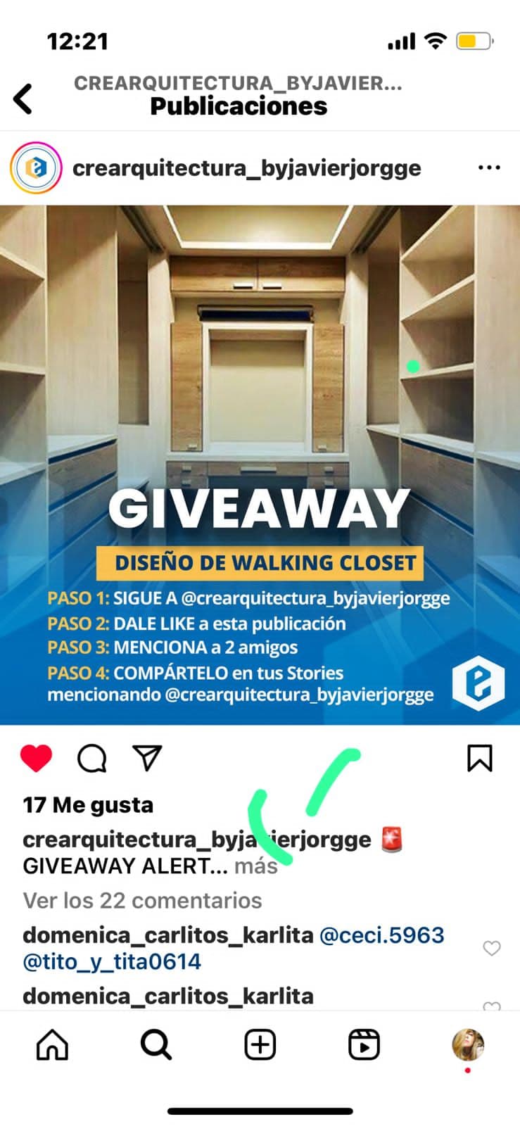 Sorteo de CREARQUITECTURA: diseño de walking closet
